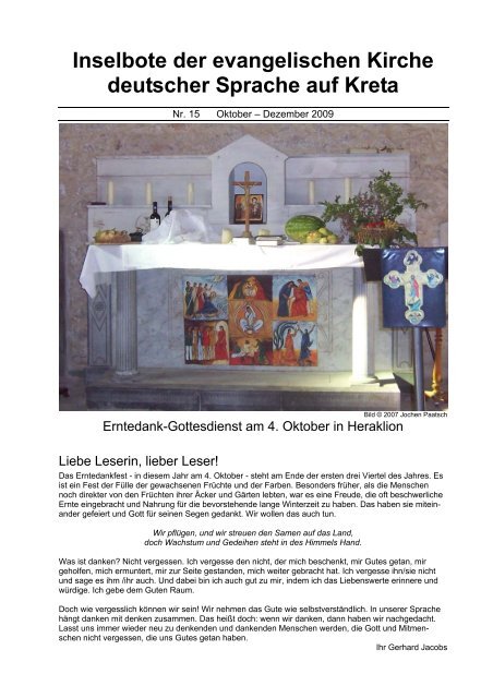 Inselbote der evangelischen Kirche deutscher Sprache auf Kreta