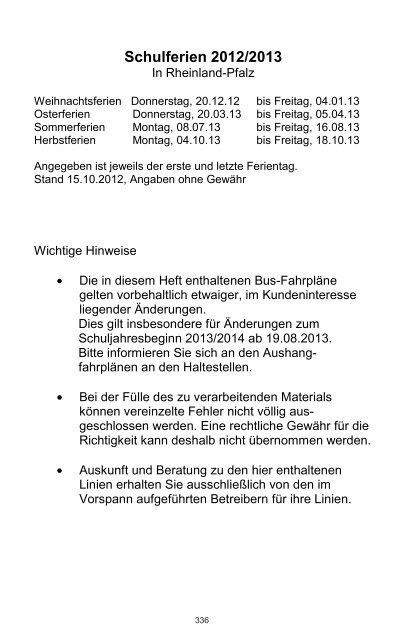 aktuellen Fahrplan - Westerwald-ÖPNV
