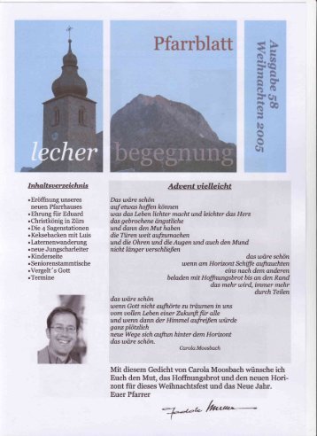 Pfarrblatt 58 Weihnachten 2005 (PDF) - Pfarre Lech