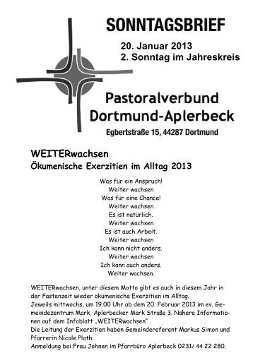 Sonntagsbrief 20.01.2013 - Kath. Kirchengemeinde St. Ewaldi ...