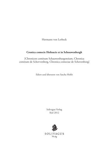 Hermann von Lerbeck Cronica comecie ... - Solivagus-Verlag