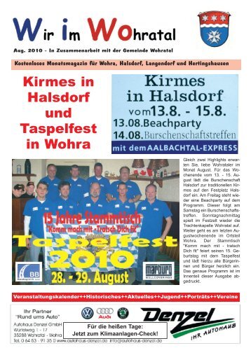 Kirmes in Halsdorf und Taspelfest in Wohra - Wohratal