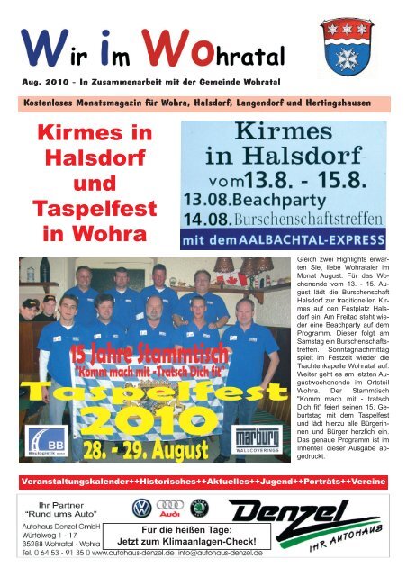 Kirmes in Halsdorf und Taspelfest in Wohra - Wohratal