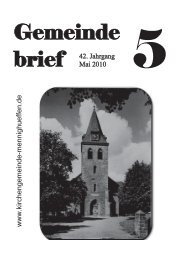 Gemeindebrief Mai 2010 - Ev.-Luth. Kirchengemeinde Mennighüffen