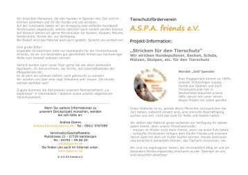Stricken für den Tierschutz - ASPA friends