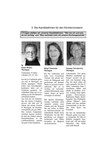 Kandidatinnen und Kandidaten KV-Wahl 2012 - Ev.-luth. Trinitatis ...