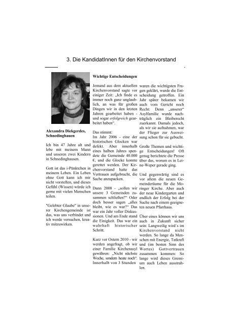 Kandidatinnen und Kandidaten KV-Wahl 2012 - Ev.-luth. Trinitatis ...