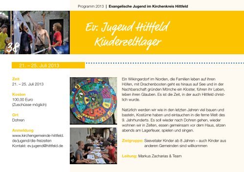 2013 KKjD Programmheft - Ev. Jugend im Kirchenkreis Hittfeld