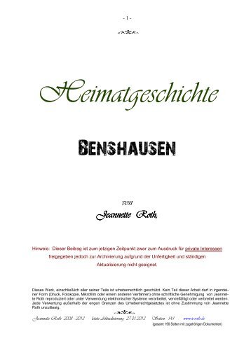 Heimatgeschichte Benshausen - Jeannette Roth Gemeinde ...