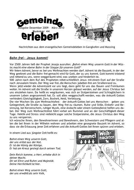 Bahn Frei Jesus Kommt Ev Kirchengemeinde Gangkofen