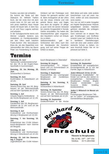 Dorfzeitung für Berghausen - Verschönerungsverein Berghausen