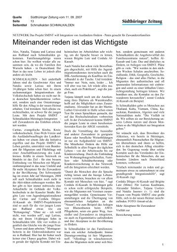 Miteinander reden ist das Wichtigste