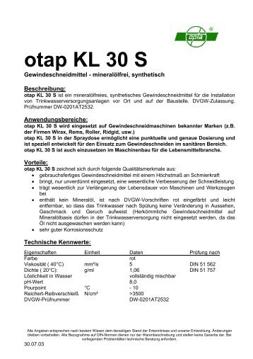 otap KL 30 S - KAYSER GmbH