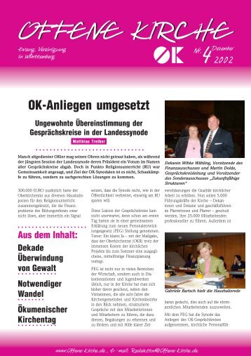 Heft 4/2002 - Offene Kirche Württemberg