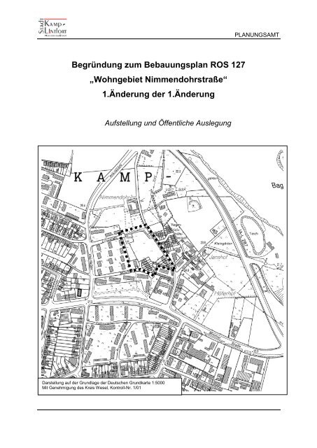 Begründung zum Bebauungsplan ROS 127 ... - Kamp-Lintfort