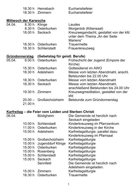 Messintentionen - Seelsorgeeinheit Adelsheim-Osterburken-Seckach