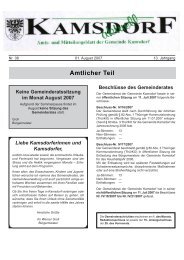 Amtsblatt, Monat August 2007 - Kamsdorf