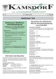 Amtsblatt, Monat Oktober 2003 - Kamsdorf