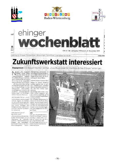 "Zukunftswerkstatt familienfreundliches Ehingen" (PDF, 6 MB)