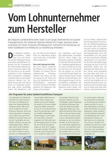 Vom Lohnunternehmer zum Hersteller - Althaus AG