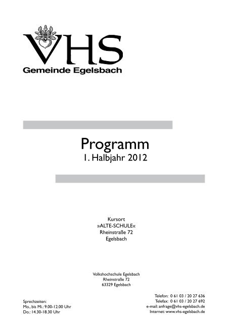 Frühjahr - vhs Kreis Offenbach