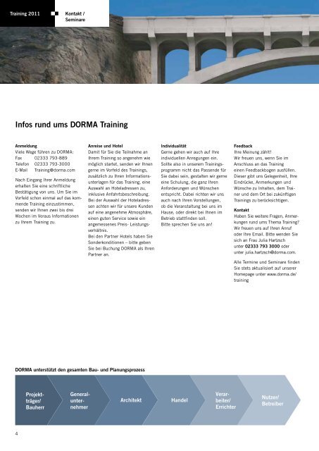 Infos rund ums DORMA Training