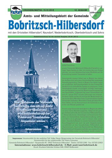 Amts- und Mitteilungsblatt der Gemeinde - Gemeinde Hilbersdorf