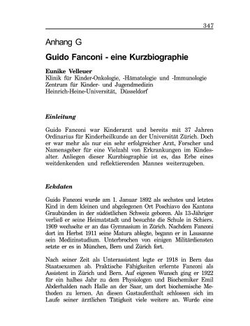 Guido Fanconi - Deutsche Fanconi-Anämie-Hilfe eV
