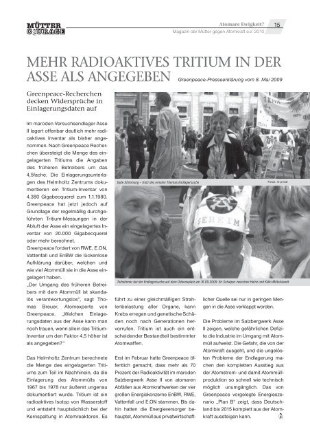 Magazin der Mütter gegen Atomkraft e.V.