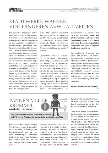 Magazin der Mütter gegen Atomkraft e.V.