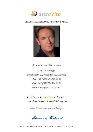 Liebe astraVita - Leser, Alexander Witschel