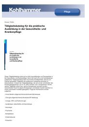 Tätigkeitskatalog für die praktische Ausbildung in der ... - Kohlhammer