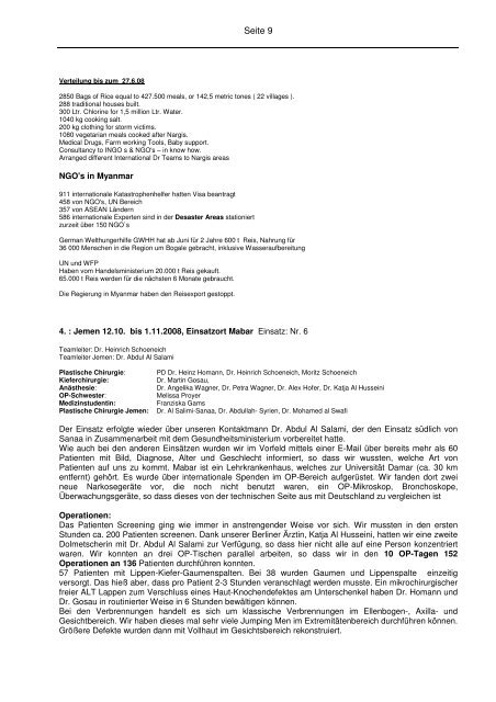 Einsatzbericht (PDF, 12 MB) - Plastische Chirurgie in ...
