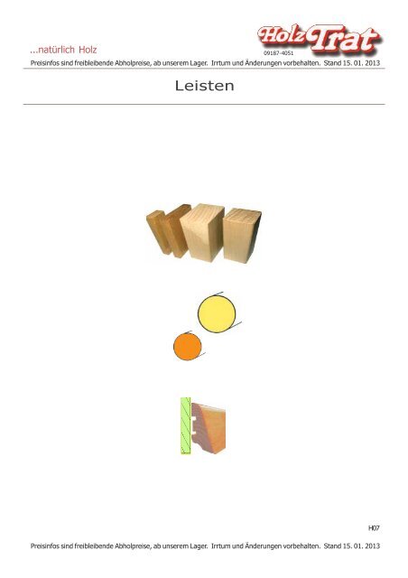 H07: Leisten - Holz-TRAT Ideen in Holz