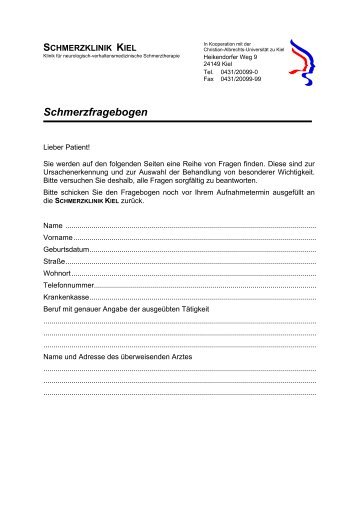 Schmerzfragebogen - Wissensnetzwerk evidence.de