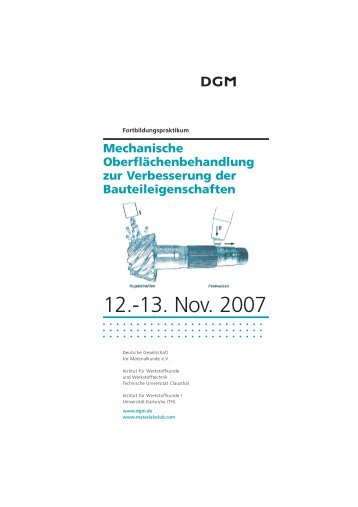 832 Mechanische Oberflächen - Institut für Werkstoffkunde und ...