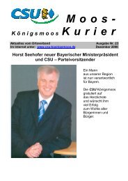 K ö nigsmoos Moos- Kurier - CSU Königsmoos