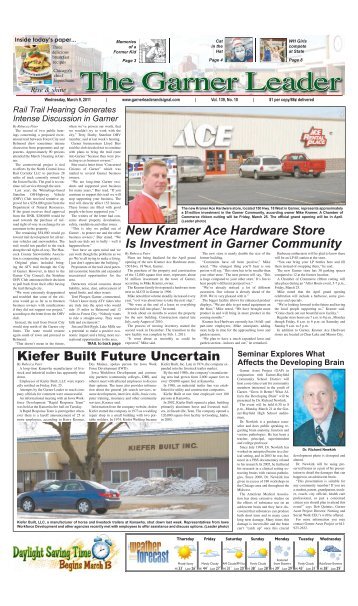 Kiefer Built Future Uncertain New Kramer Ace ... - Garner Leader