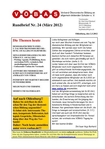 Rundbrief Nr. 24 März 2012 - Kreiselternrat Landkreis Cuxhaven