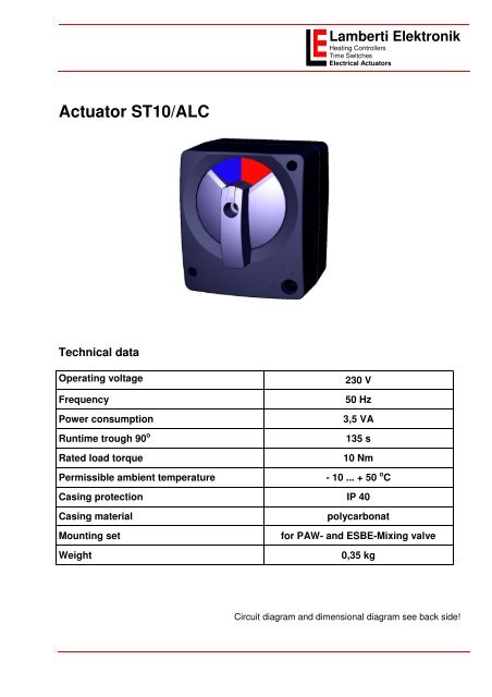 Actuator ST10/ALC - Lamberti Elektronik