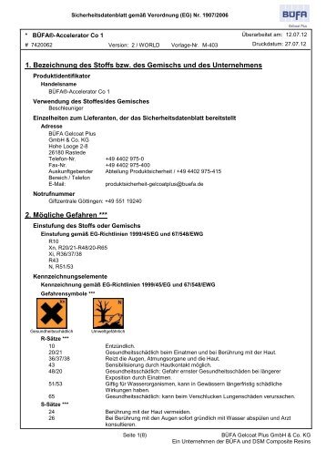 Sicherheitsdatenblatt Oldopal Co-Beschleuniger - Ross Fisch e.K.