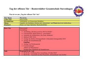 Tag der offenen Tür – Reuterstädter Gesamtschule Stavenhagen