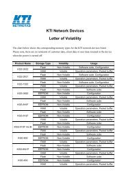 KTI Products Letter of Volatility - KTI Networks