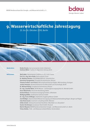 9. Wasserwirtschaftliche Jahrestagung - LDEW