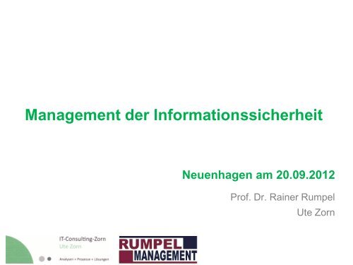 Management der Informationssicherheit - Neues vom IT ... - Kego