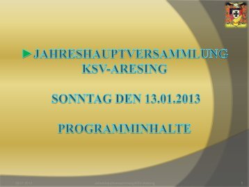 Jahreshauptversammlung 2013 - KSV-Aresing