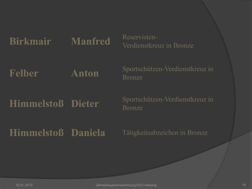 Jahreshauptversammlung 2013 - KSV-Aresing