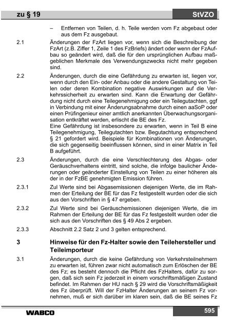 Fahrzeug Vorschriften / Vehicle Regulations - INFORM - WABCO