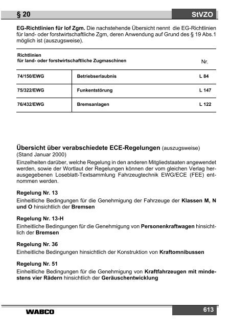 Fahrzeug Vorschriften / Vehicle Regulations - INFORM - WABCO