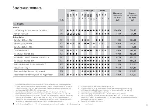 Preisliste Vito - Mercedes-Benz Deutschland